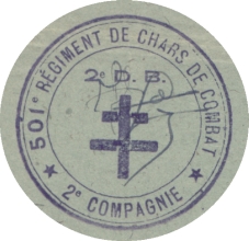 Cachet de la Deuxième Compagnie de Chars.